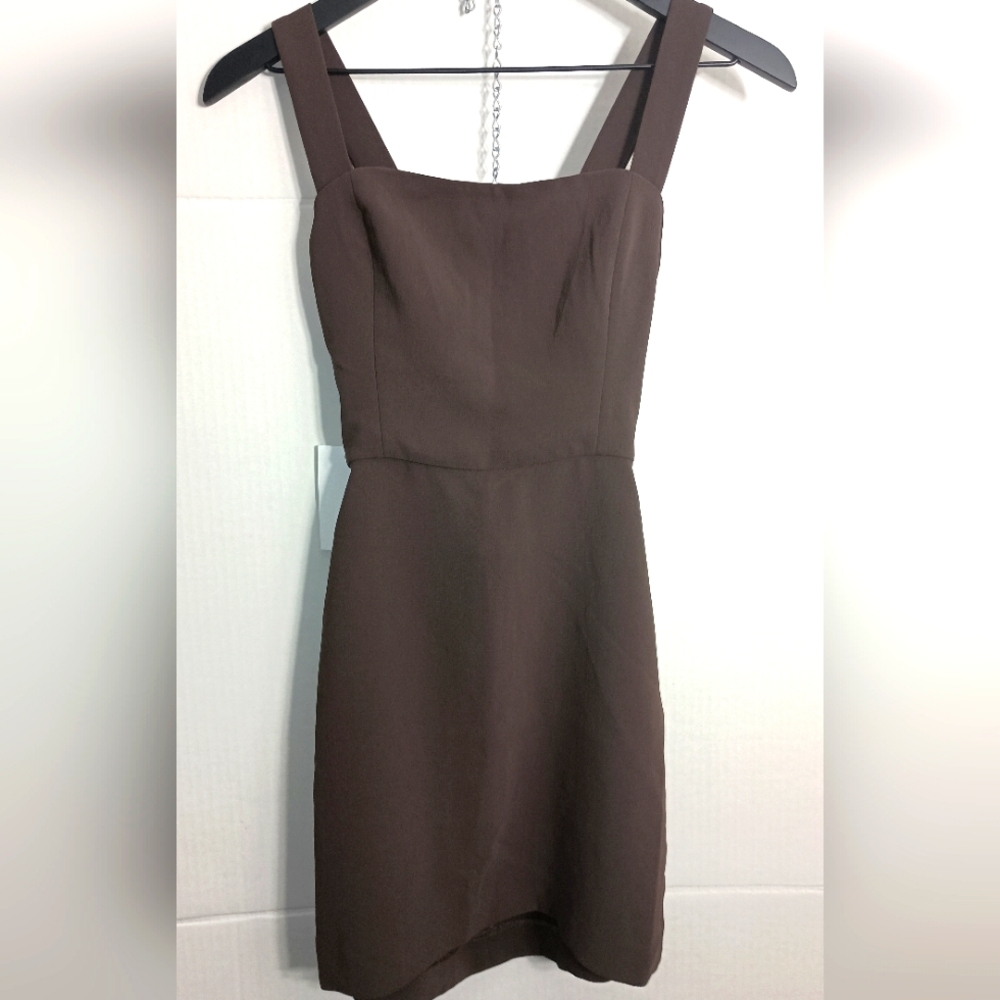 Squareneck Japanese crepe mini dress